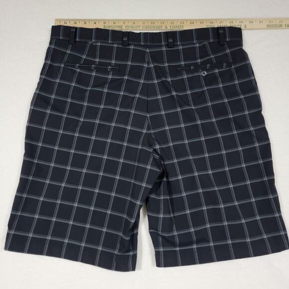 Walter Hagen Shorts Mens 38 Black Plaid Flat Front Golf Performance Outdoor - Picture 6 of 11
